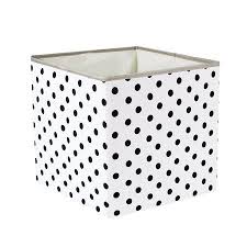 Black And White Polka Dot Storage Bins Home Laundry Basket Organization Fabric Boxes Cube Storage Bins