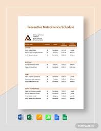 The excel templates are in xml format. 39 Preventive Maintenance Schedule Templates Word Excel Pdf Free Premium Templates