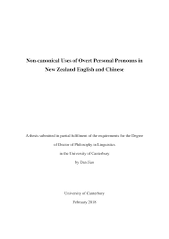 Non-canonical Uses of Overt Personal Pronouns in New Zealand English and  Chinese