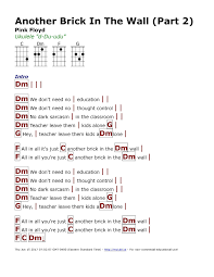 Pink Floyd Another Brick In The Wall Part 2 Bass Tab Another Brick In The Wall Pink Floyd Http Myuke Ca Guitar Chords And Lyrics Ukulele Guitar Chords For Songs