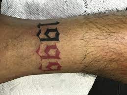 1999 Number Tattoo Tattoo Red Red Ink Tattoos Tattoos