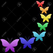 Discover free hd butterfly png images. Colorful Butterflies On Black Background Stock Photo Picture And Royalty Free Image Image 11723423