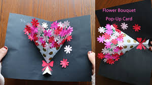 Bottle art ideas for beginners. Diy Flower Bouquet Pop Up Card 7 Paper Crafts Handmade Craft Youtube