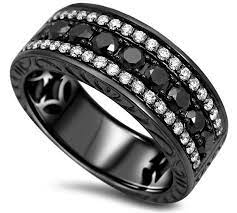 Mens 1 43ct Black White Round Diamond Pave Wedding Band Ring 14k Blac Mens Black Diamond Wedding Rings Mens Black Diamond Wedding Band Mens Black Diamond Rings
