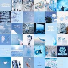 Blue Aesthetic Wall Collage Kit Aesthetic Light Blue Electric Wall Collage Collage Kit In 2021 Aesthetic Light Cute Blue Wallpaper Baby Blue Aesthetic