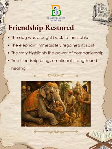 Bharat Ki Soch | A royal elephant lost its spirit after being separated from its closest companion, a dog. Only when the two were reunited did the elephant... | Instagram