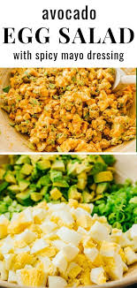 This Spicy Avocado Egg Salad Has The Best Creamy Dressing It S Basically A Deviled Egg Salad My In 2020 Easy Salad Recipes Egg Salad Recipe Easy Avocado Egg Salad