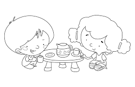 Se agregan miles de imágenes nuevas de alta calidad todos los días. Ninos Jugando Te Pagina Para Colorear Ilustraciones De Cuentos Infantiles Dibustock Expertos En Ilustracion