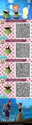 Disney S Frozen Cosplay Anna S Green Dress Qr Code Animal Crossing 3ds Animal Crossing Qr Animal Crossing