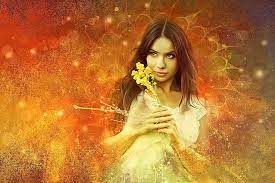 A woman with brown hair signifies you are in love. Girl Beautiful Woman Magic Fantasy Flowers Fairyland Magical Dream Ethereal Surreal Pikist