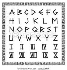 Ver ms ideas sobre tatuaje numeros disenos de unas fuentes de letras para tatuaje. Una Fuente Griega El Alfabeto Ingles Vector Antiguas Letras Latinas Con Numeros Una Fuente Griega El Alfabeto Ingles Canstock