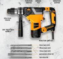 WORKSITE Electric Rotary Hammer Drill 28MM Professional Heavy Duty 1100W  Concrete Stone Drilling Tools