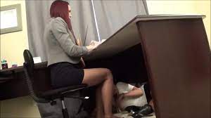 Caught under Boss Desk Sniffing Feet