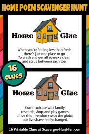 This Home Poem Clue Hunt Is Perfect For Parties Showers And Hiding Gifts The 16 Clues Can Be Easily Rea Scavenger Hunt Riddles Scavenger Hunt Clues Home Poem