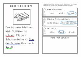 Unterrichtsmaterial ´lesetext´, deutsch, klasse 4+3. Meine Wintersachen Einfache Lesetexte