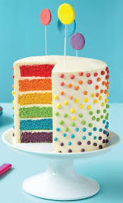 Inspiration Pour L Ecole Gateau Au Yaourt Et Citron Glacage Au Chocolat Blanc Idee Gateau Gateau Multicolore Gateau Rainbow