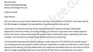 Check spelling or type a new query. Letter For Delegating Responsibilities For Absence From Work Free Letters
