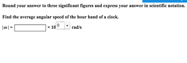 The unit of angular velocity is. Solved Find The Average Angular Speed Of The Hour Hand Of Chegg Com