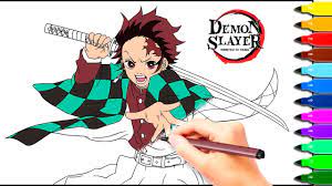 Demon slayer demon slayer mumu & devil's blade keychain. Demon Slayer Coloring Pages How To Color Tanjiro Youtube