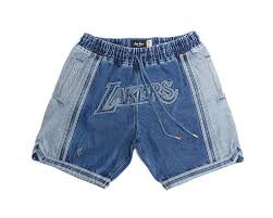 The latest los angeles lakers merchandise is in stock at fansedge. Los Angeles Lakers Basketball Blue Just Don Shorts Jean Nba Shorts