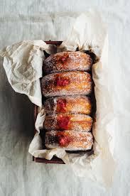 Strawberry And Rhubarb Doughnuts Donut Recipes Food Rhubarb