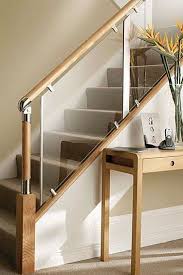 Railing Kayu Dan Pagar Kaca Tangga Modern Desain Rumah Dekorasi Interior