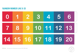 Rainbow Color Number Line 0 20 Printables Template For