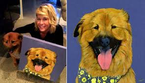 15:05 gmt, 22 january 2018. Artist Gifts Chelsea Handler With Painting Of Her Dog Chunk Latf Usa