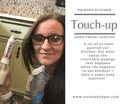 The marker with the push tip/brush works ok. Touch Up Painted Kitchen Cabinets With Preval Sprayer Kitchen Touch Up