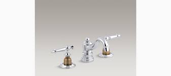 Single handle centerset bathroom faucet. Kohler Antique Widespread Sink Faucet With Lever Handles Kohler