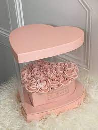 Heart Shaped Flower Box Filled With Forever Foam Roses Etsy Flower Box Gift Luxury Flowers Flowers Bouquet Gift