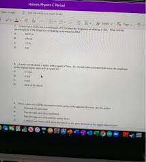 If the string is 15.9 m long, what is its mass? Solved Honors Physics C Period Open In App Tell Me What Y Chegg Com