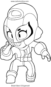 Emz attacks with blasts of hair spray that deal damage over time, and slows down opponents with her super. Coloriage De Brawl Stars