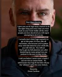 Dear Gary Brecka, (public statement) When you were drowning in debt and no  one knew you, I gave you the opportunity of a lifetime. Then repeatedly  you, Sage and the kids violated