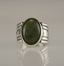 R851 Large Sterling Silver Ring With A 12 X 18mm Jade Size 10 The Stone In This Ring Is Not Set Yet So It I Mens Gemstone Rings Cheap Silver Rings Jade Ring