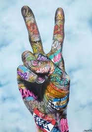 Amor Y Paz Arte Urbano Ojos Acuarela Arte
