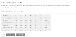 Ted Size Guide Ted Baker Outlet Online Up To 70 Off