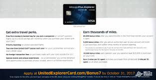 Earn 60,000 bonus miles after you spend $3,000 on purchases in the first 3 months your account is open. United Mileageplus Explorer Card New Targeted Offer