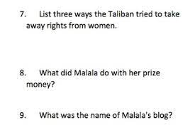 Malala level 1 this level is suitable for students who have been learning english for at least a year and up to choose five key words or phrases from a chapter of the. Malala Yousafzai Informational Text And Comprehension Questions Tpt