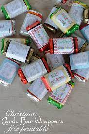 Just print out the printable and put onto candy bars, easy! Mini Candy Bar Christmas Wrappers Tag Our Thrifty Ideas