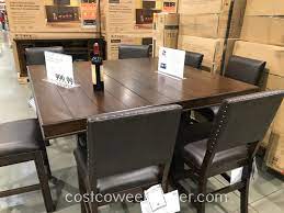 These types of dining sets have a more unique and casual look, while also offering extra leg room for guests and a great space for socializing. Pulaski 9 Piece Counter Height Dining Set Costco Weekender