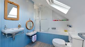 The pink farmhouse pendant light over the vanity is a sweet touch with enduring style. 14 Creative Kids Bathroom Decor Ideas