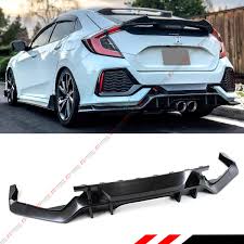 The civic hatch is back and it's better than ever! Fits For 2016 2018 Honda Civic Fk7 5 Door Hatchback Sport Type R Style Rear Bumper Diffuser Kit Amazon In Car Motorbike