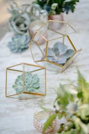 Modern Rustic Wedding Full Of Flowers And Geometric Details Inside Weddings Geometric Wedding Decor Succulent Wedding Centerpieces Geometric Terrarium Wedding