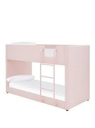 Naturally, these bed frame sizes fit our bed mattresses, so you can pair the frame with the exact level of comfort you want.if you need to fit three people in, then you can triple up with a three bed bunk bed! Lubana Fabric Bunk Bed Frame With Mattress Options Buy And Save Pink Very Co Uk