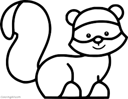 Download Cute Baby Raccoon Coloring Page Coloringall