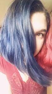 Red And Blue Hair Dye Split Hair Dyed Hair Blue Blue Hair Split Hair
