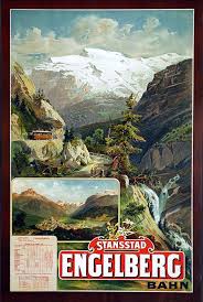 Reckziegel Anton Stansstad Engelberg Bahn Year 1899 Travel Posters Engelberg Travel Illustration