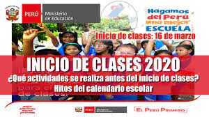 Inicio De Clases 2020 Que Actividades Se Realiza Antes Del Inicio De Clases Conozca Los Hitos Del Calendario Escolar Las Clases Inician El 16 De Marzo Del 2020 Rvm N 220 2019 Minedu Repositorio De Educacion