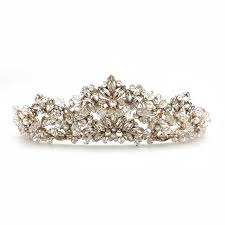 Designed & handmade in the uk by british bridal designer rachel chaprunne.bridal headpieces. Rosetta Pearl Crystal Bridal Crown Gold Or Rose Gold Glam Couture